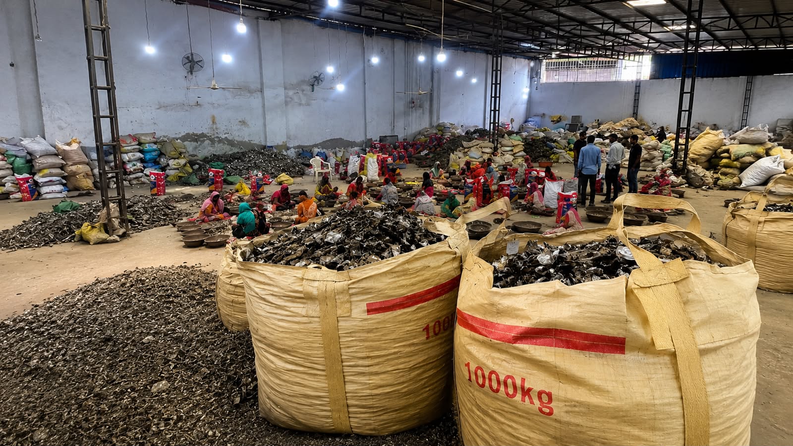 Non-ferrous scrap yard with aluminium, copper, brass and alloy materials